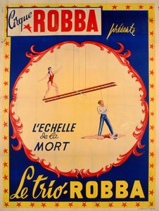 Cartaz publicitário da Escada da Morte no Cirque Robba