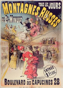 Cartaz, anunciando, a, montanha-russa, montanha-russa, boulevard, des, capucines, paris, 1888