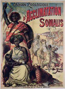 Cartaz publicitário do parque da Somália no Jardin Zoologique, Paris