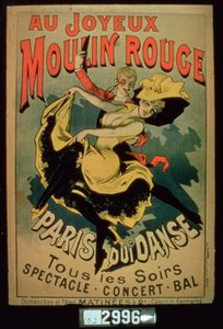 Cartaz para as Danças de Paris no Joyous Moulin Rouge, Paris