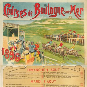 Cartaz para corridas de cavalos em Boulogne-sur-Mer, 1896
