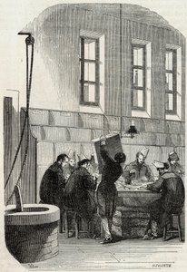 Correios: Classificação de Cartas para Departamentos e Estrangeiro - Gravação em "Tableau-de-Paris" por Edmond Texier 1852 de French School