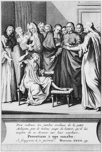 Prática de assistência e cura milagrosa de Aubigan, ilustração de La verite des milagres de M. de Paris ... por Louis Basile Carré de Montgeron (1686-1754) 1737 de French School
