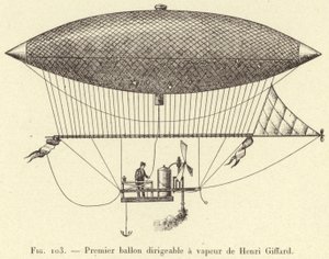 Primeiro navio a vapor de Henri Giffard (gravura) de French School