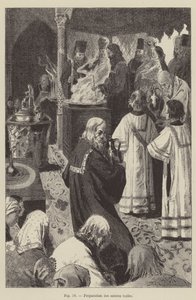 Preparação dos óleos sagrados (gravura) de French School