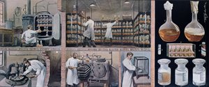 Preparando soros para combater a tuberculose, de Les Animaux, c.1900 de French School