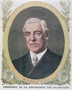 Presidente Woodrow Wilson (1856-1924), ilustração do Le Petit Journal 1917