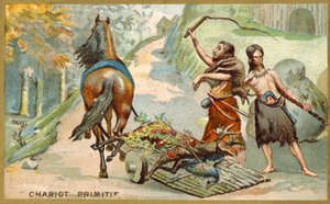 Vagão primitivo (chromolitho) de French School