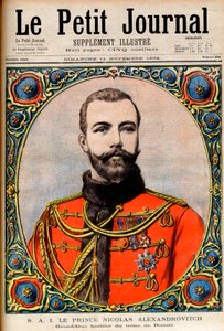 Príncipe Nicholas Alexandrovich, herdeiro do trono russo (futuro Imperador e Czar Nicholas II) Príncipe Nicholas Alexandrovich, Grão-Duque do Trono da Rússia. Ilustração para o Jornal Le Petit de French School