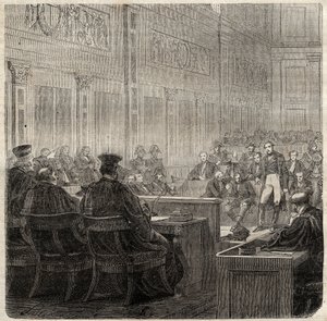 Procesos da Corte Real de Poitiers do General Jean Baptiste Breton (Jean-Baptiste) dit Berton (1769-1822) em 1822 - de French School