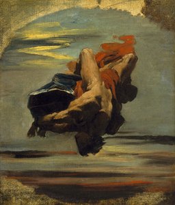 Prometheus Falling from the Rock (óleo sobre tela) de French School