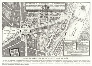Propostas para uma praça pública dedicada à glória de Luís XVI da França, Paris, 1784 de French School