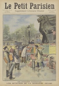 Colocação de cartazes para as eleições municipais francesas (cor litho) de French School