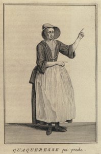 Pregação da mulher Quaker (gravura) de French School