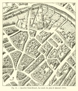 Distrito de Saint-Benoit, fac-símile do Plano Quesnel, 1608 de French School
