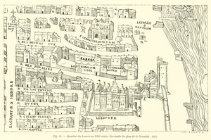 Louvre distrito no século XVI, Fac-símile do plano de O Truschet, 1552 de French School