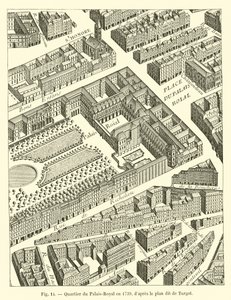 Distrito do Palais Royal em 1739, após o Plano Turgot de French School