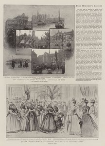 A adesão da Rainha Wilhelmina, a Fete em Scheveningen (gravura) de French School