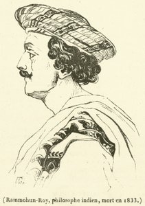 Rammohun-Roy, filósofo indiano, morreu em 1833 (gravura) de French School