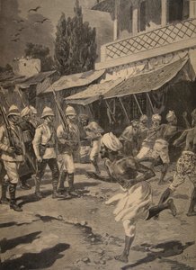 Rebelião em Bombaim, ilustração do Le Petit Journal: Supplement illustre, 1898 de French School