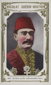 Rechid, o embaixador turco Pasha (foto colorida) de French School