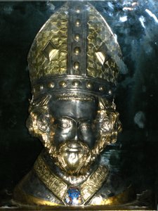 Cabeça relicário de St. Polycarp (prata e ouro) de French School
