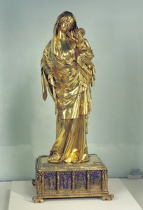 Relicário da Virgem de Jeanne d&39;Evreux, c, 1324-29 (ouro e prata) (para detalhes ver 110882) de French School