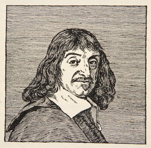 René Descartes, cópia de Boris Mestchersky (d.1957) Ilustração da História da Francaise Nacional, Ciências, Volumes I e II, de Gabriel Hanotaux (1853-1944), 1924 de French School