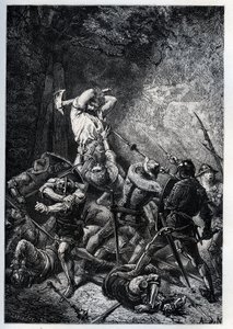 Representação do Grand Ferre (ou Ferret) (ca. 1330-ca. 1358) heros picard de la Guerre de Cent Years