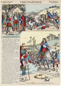 Representação do guerreiro Vercingetorix (ca. 80-ca. 46 AC) e líder galego da tribo Arvernes escolhido pelo seu povo para liderar a guerra contra os romanos" (Retrato de Vercingetorix (82 AC-46 AC) chefe da tribo Arverni, escolhido pelo seu povo para lea de French School