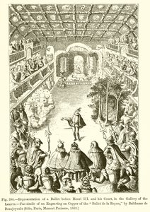 Representação de um Ballet antes de Henri III e seu Tribunal, na Galeria do Louvre de French School