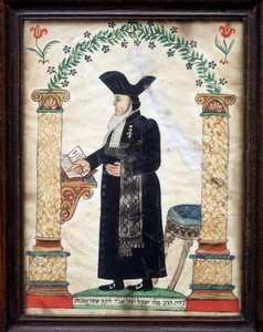 Representação de um rabino (cor litho) de French School