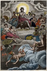 Representação da Assembleia dos Deuses no monte Olimpo ou Doze Olimpíadas. da "Mitologia da Juventude" de Pierre Blanchard 1803. de French School