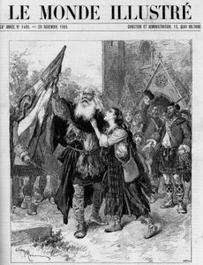Representação do drama em cinco actos "Les Jacobites" de François Coppee (1842-1908) no teatro de l