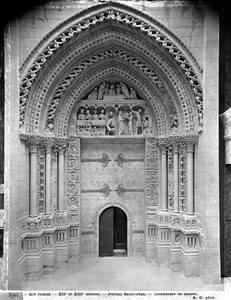 Reprodução do portal da fachada de São João Batista na Catedral de Rouen (gesso de pedra) (ver detalhe 253208) de French School