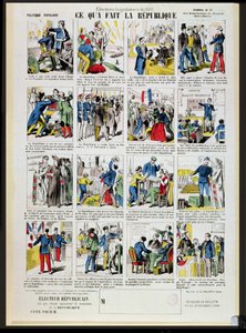 Propaganda republicana em apoio à fundação da Terceira República, c.1881 (ver também 162979 e 162980) de French School
