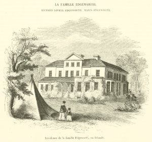 Residência da família Edgeworth, na Irlanda (gravura) de French School