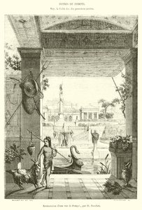 Restauração de uma vista de Pompeia (gravura) de French School
