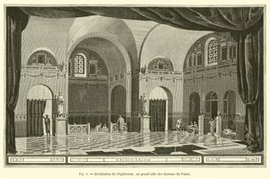 Restituição do frigidarium, ou grandalle dos banhos do palácio de French School