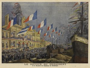 O retorno do presidente francês Felix Faure de sua visita à Rússia, em 1897 de French School