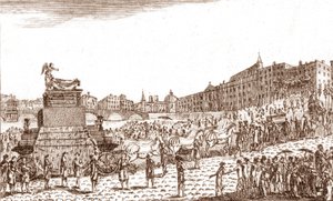 O regresso das cinzas de Voltaire (François Marie Arouet dit Voltaire de French School