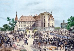 Revolução de 1830, Carlos X apresenta à Guarda Nacional (gravura) de French School