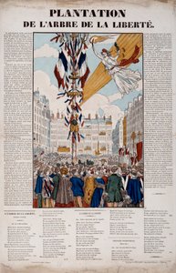 Revolução de 1848: plantação da Árvore da Liberdade em 25 de Março de 1848. Gravura de 1848 Paris, Musee Carnavalet de French School