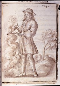 Rhabdomancy - rhabdomancy - sourcellerie - em "Física oculta, ou Tratar da varinha de condão e sua utilidade para a descoberta das fontes das minas das caches, dos ladrões e dos murtriers fugitivos, etc". - por Pierre Le Lorrain (Abbe de Vallemo de French School