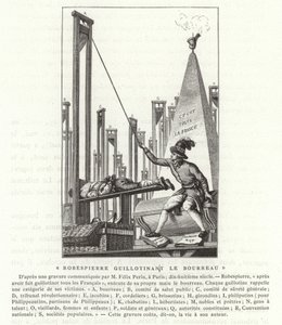 Robespierre guilhotinando o carrasco, Revolução Francesa de French School