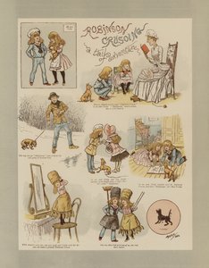 Robinson Crusoe (cor litho) de French School
