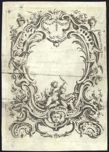 Design rococó para um quadro de French School