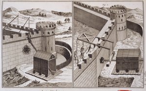 Carneiros Roman Battering, da Encyclopédie des Sciences et Metiers por Denis Diderot (1713-84), publicado c.1770 de French School