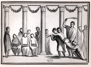 Educação romana, de um afresco de French School