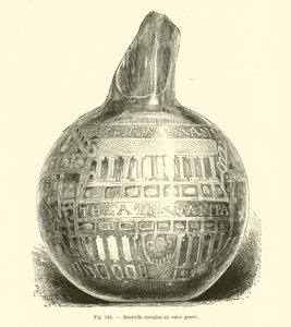 Garrafa de vidro gravado romano de French School